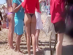 Sexy ass in black bikini thong