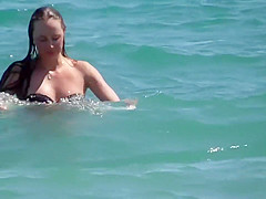 Pussy slip from arousing bikini