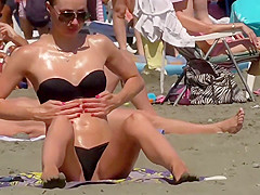 Pussy slip from arousing bikini