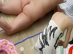 Skinny nudist in beach