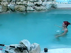 Voyeuring my dear neighbors in their pool