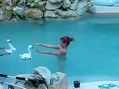 Voyeuring my dear neighbors in their pool