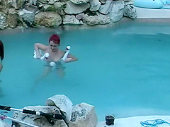Voyeuring my dear neighbors in their pool
