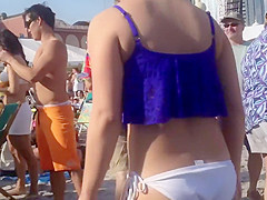 Hot naked milf on a beach
