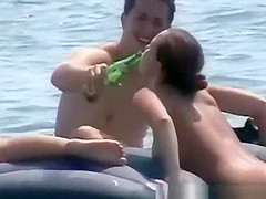 Nudist girls enjoying the water