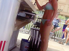 Sexy beach bar waitresses