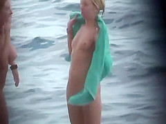 She wraps a towel around her body