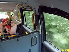 Alexxa Vice, Chuck Loads And Pixie Peach In Lucky Driver Enjoys Crazy Handjob On His Working Place!