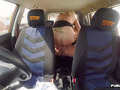 Busty English Driving Instructor Squirts In Car