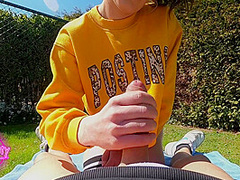 Perfect Ass Rides Cock Reverse At The Backyard Hiding From Neighbors Pov