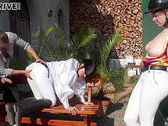 Brutal Threesome Sex Outdoor With Marina Visconti