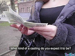 Pulled european fucks in public as she wants some easy cash