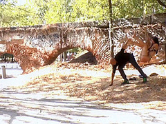 Nudists Fetish. Naked Girl Loves Bdsm And Show Her Naked Body On The Street