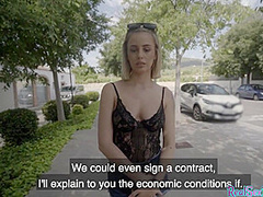 Pulled european amateur nailed outdoor after being tricked