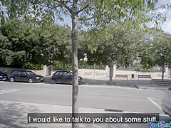 Pulled european amateur nailed outdoor after being tricked