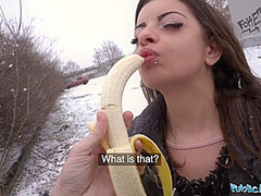 Mary Jane In Babe Gets To Suck A Big Dick In Her Mouth In Public