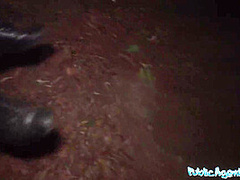 Hot Brunette Criminal Is Taken Into The Woods With Jennifer Mendes