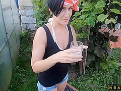 Farm Lessons With Stepmom - Outdoor Blowjob With Internal Creampie Cumshot