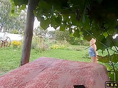 Farm Lessons With Stepmom - Outdoor Blowjob With Internal Creampie Cumshot