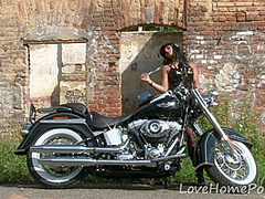 Fluffy Biker Girl Enjoys Showing Her Body Off