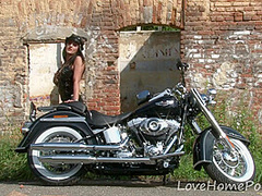 Fluffy Biker Girl Enjoys Showing Her Body Off