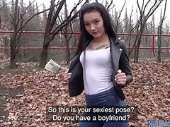 Tricked amateur throatfucked outdoor by shady agent POV