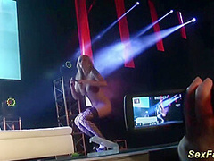 Busty Blonde On Stage