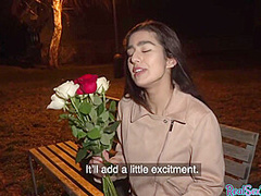 Real pulled newbie giving brain and gagging on cock