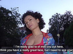 Good looking european brunette amateur gets fucked for cash