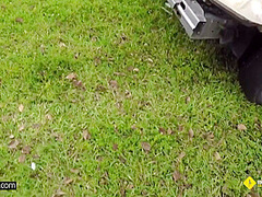 Busty Blonde Babe Pulled Over And Fucked In Car Body Shop With Nicole Ray