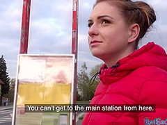 Public pickup for this blonde euro slut gets fucked for cash