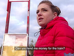 Public pickup for this blonde euro slut gets fucked for cash
