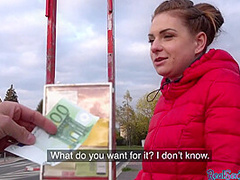 Public pickup for this blonde euro slut gets fucked for cash