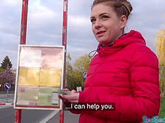 Public pickup for this blonde euro slut gets fucked for cash