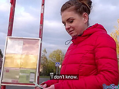 Public pickup for this blonde euro slut gets fucked for cash