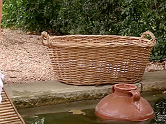 Nataly Gold - Curvy And Busty Bbw With Big Naturals Joanna Touching Pussy Outdoors By The Pool