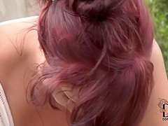 Nataly Gold - Curvy And Busty Bbw With Big Naturals Joanna Touching Pussy Outdoors By The Pool