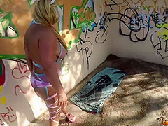 Blonde Busty Milf Gets Fuck On Open Aire