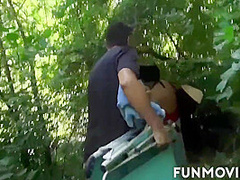 Amateur Brunette Milf Fucking In The Woods