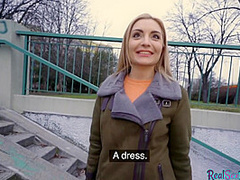 Blonde euro babe with natural tits gets fuck in public