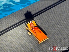 Outdoor hot sex! Big black cock fucks hard a sexy blonde in the island