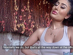 Curvy brunette beauthy gets picked up in public and fucked