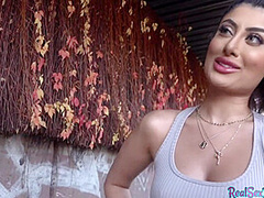 Curvy brunette beauthy gets picked up in public and fucked