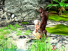 Savage plays with a sexy college girl outdoor