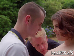 Big Tit Fucks The Landscapers With Mariska X, Sam Bourne And Lucia Love