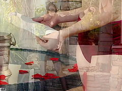 Two Redheads Frolicking In The Garden