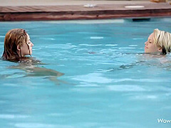 18 Yo Skinny Lesbian Teens By The Pool With Julia Ann