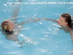 18 Yo Skinny Lesbian Teens By The Pool With Julia Ann