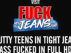 Young Blonde Slut in Skinny Jeans Picked Up And Pussy Filled by Big Dick