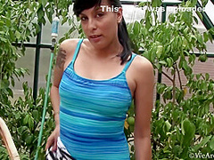 Betty Jones In Garden Water Play